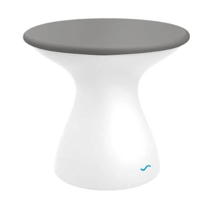 Ledge Lounger Autograph Standard Side Table - Gray Lid, White Base